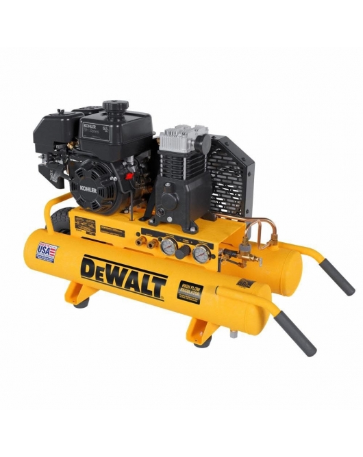 DEWALT 8 Gallon Air Compressor 175 PSI Kohler Gas Powered Wheelbarrow DEWALT 8 Gallon Air Compressor 175 PSI Kohler Gas Powered Wheelbarrow