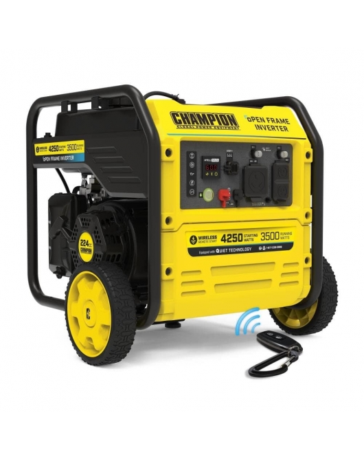 Champion Power Equipment 4250-Watt Wireless Remote Start Open Frame Inverter Generator with Quiet Technology