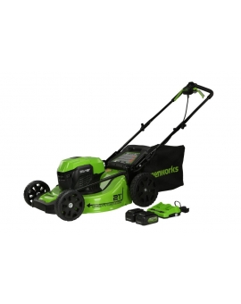 Greenworks 48V 21in Cordless Self Propelled Lawn Mower Kit with 5Ah Battery 2pk &amp; Charger