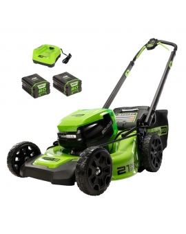 Greenworks 80V 21in Battery Powered Push Lawn Mower Kit with 4Ah Battery &amp; Charger