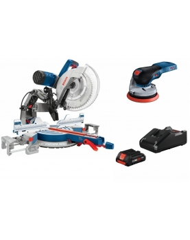 Bosch 12in Dual Bevel Glide Miter Saw & 18V 5in Random Orbit Sander Kit Bundle Bosch 12in Dual Bevel Glide Miter Saw & 18V 5in Random Orbit Sander Kit Bundle
