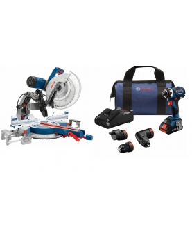 Bosch 12in Miter Saw with 18V EC Flexiclick 5 In 1 Drill/Driver System Kit Bundle Bosch 12in Miter Saw with 18V EC Flexiclick 5 In 1 Drill/Driver System Kit Bundle